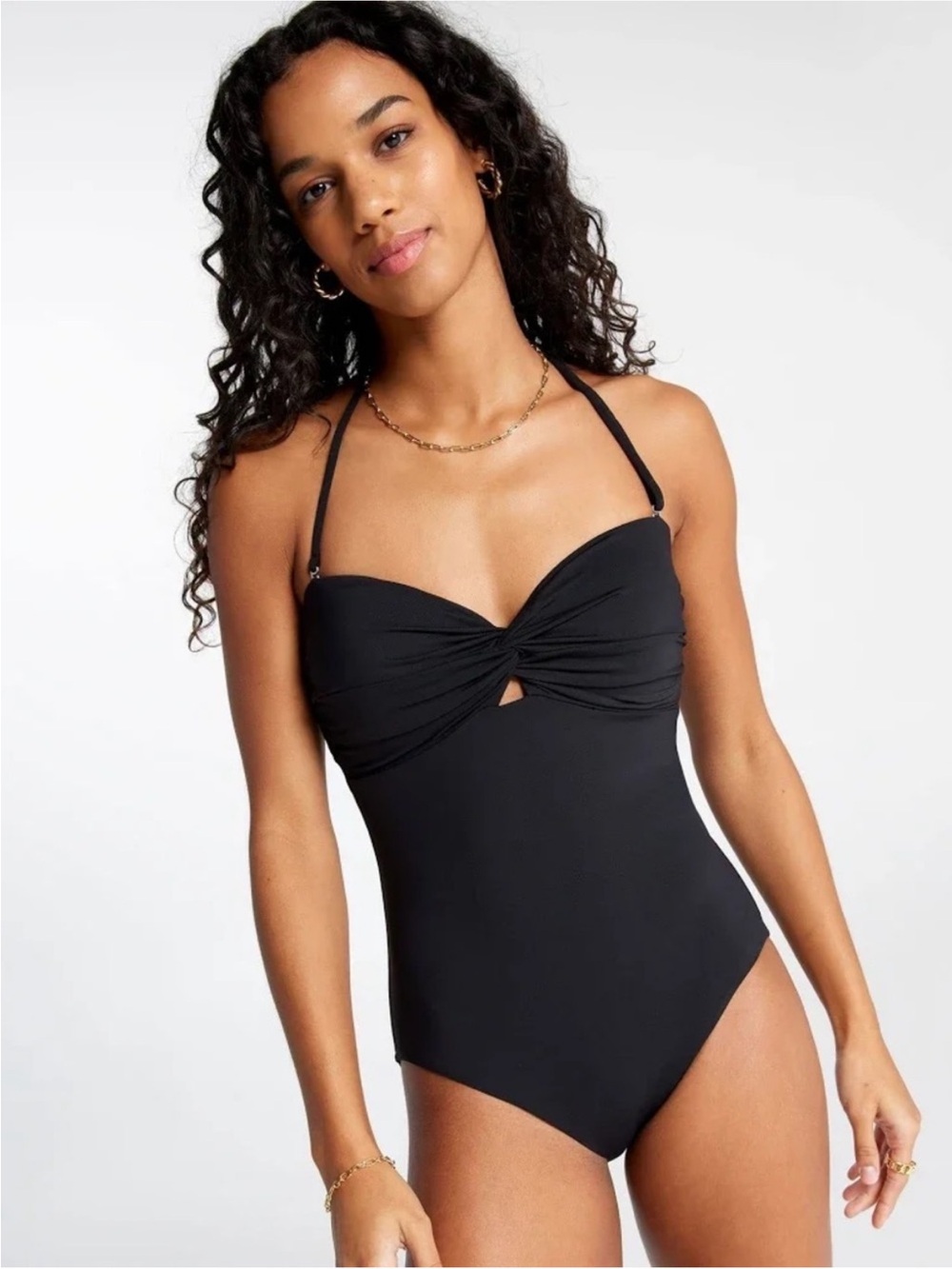 CALIA by Carrie Underwood Black Twist-Front One-Piece Swimsuit